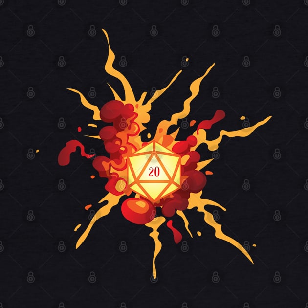 Critical Hit Exploding D20 Dice Tabletop RPG by pixeptional